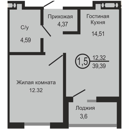 ЖК «Новое Оренбуржье», 1-комнатная квартира, 38,2 м², 1/23 эт., ул Перовского, 8