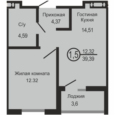 ЖК «Новое Оренбуржье», 1-комнатная квартира, 38,2 м², 1/23 эт., ул Перовского, 8