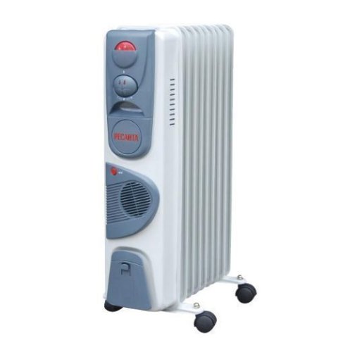 Масляный радиатор 2,5 кВт 12 секций, с вентилятором, РЕСАНТА ОМ-12НВ