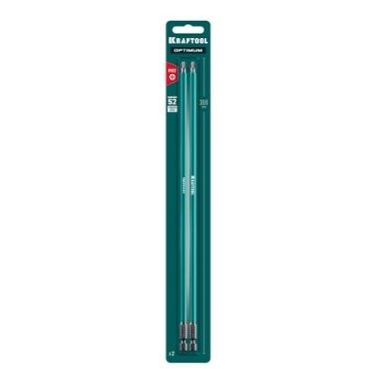 Биты PH2/300мм хвостовик E1/4", 2шт, KRAFTOOL 26122-2-300-2