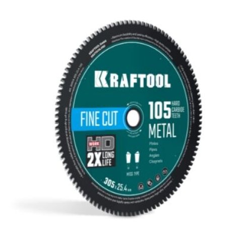 Диск пильный по металлу и стали 305х25.4мм, 105Т, KRAFTOOL 36954-305-25.4-105
