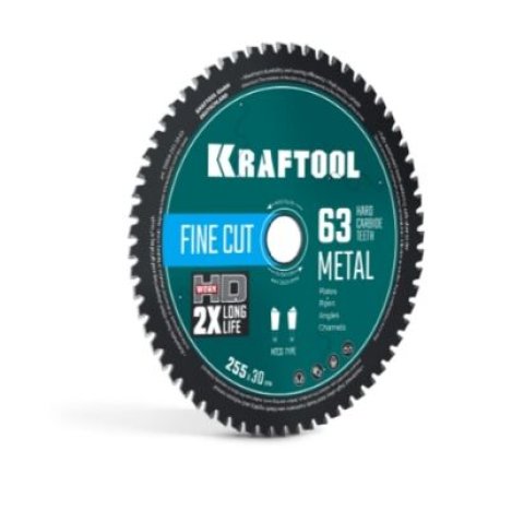 Диск пильный по металлу и стали 255х30мм, 63Т, KRAFTOOL 36954-255-30-63