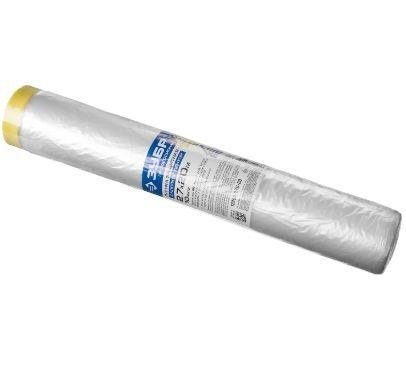 Пленка защитная 2,7х20м с клейкой лентой, HDPE, 10мкм, ЗУБР 12250-270-20