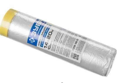 Пленка защитная 1,4х20м с клейкой лентой, HDPE, 10мкм, ЗУБР 12250-140-20