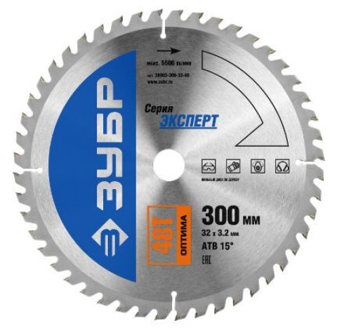 Диск пильный 300x32мм 48Т по дереву, ЗУБР 36903-300-32-48_z01