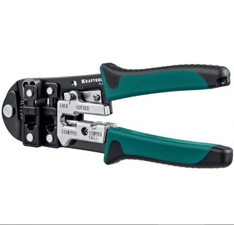 Кримпер универсальный, RJ45, RJ11/RJ12 со снятием изоляции, KRAFTOOL 22699