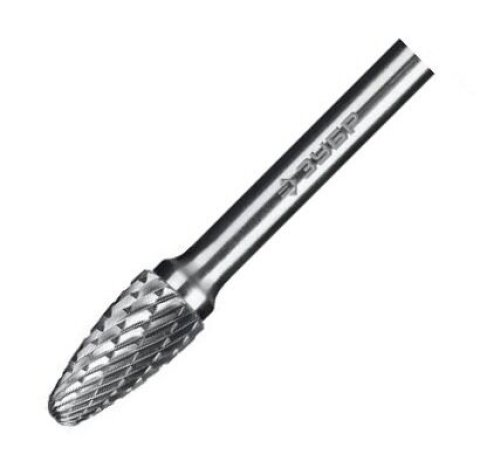 Твердосплавная борфреза тип F - парабола с закругленным углом, голова d=16мм, хвостовик d=6мм, ЗУБР 