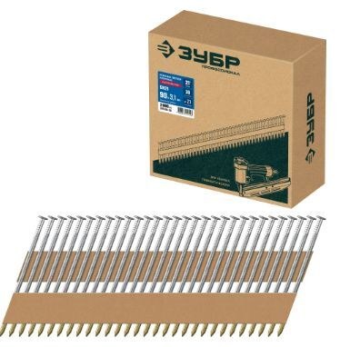 Реечные гвозди 90х3.1мм SN21рифленые оцинкованные 2010шт, ЗУБР 305396-90