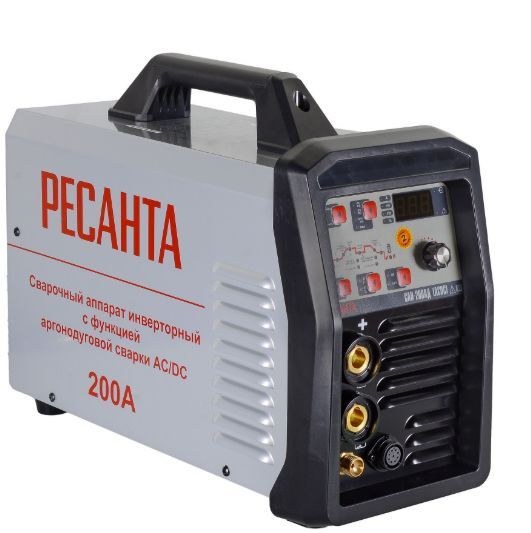 Сварочный аппарат инверторный 10-200А (TIG), 10-170А (MIG), Ресанта САИ-200АД (АС/DC)