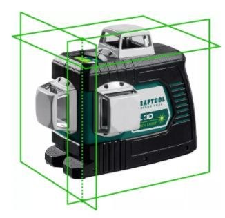 Зеленый лазерный нивелир 3D до 70м, KRAFTOOL 34641