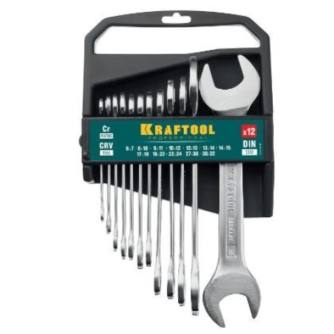 Рожковые гаечные ключи 6-32мм, 12шт, KRAFTOOL 27033-H12C_z01
