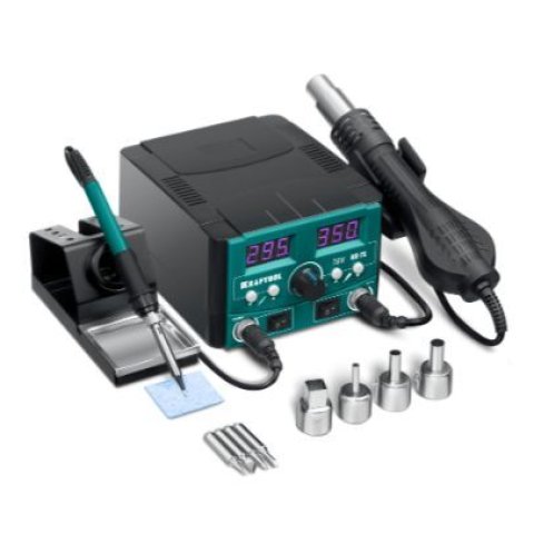 Ремонтная паяльная станция KR-75, 2-в-1 100-480грС 750 Вт, KRAFTOOL 55340