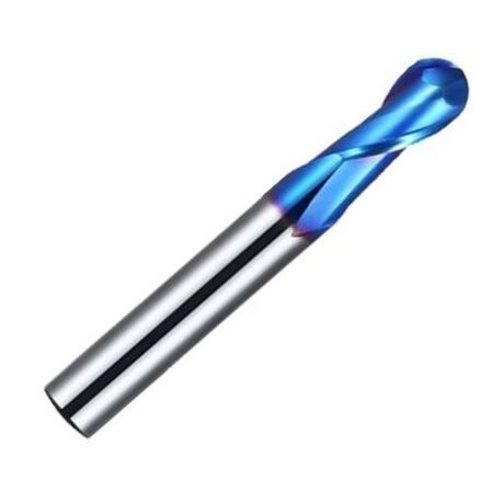 Фреза концевая твердосплавная 6х12х50мм Z2 хвостовик 6мм, HRC65 NaNo круглый торец, KORNOR 652061205