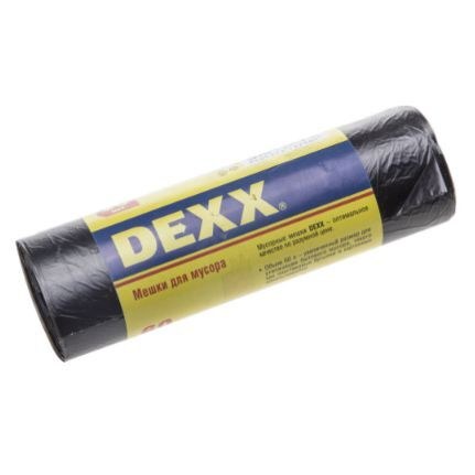Мешки 60л 8мкм для мусора черные 20шт, DEXX 39150-60