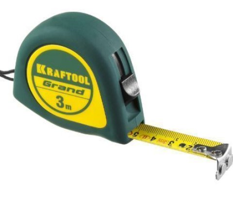 Рулетка 3м/16мм, обрезиненный ударостойкий корпус, KRAFTOOL 34022-03-16