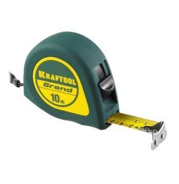 Рулетка 10м/25мм, обрезиненный ударостойкий корпус, KRAFTOOL 34022-10-25