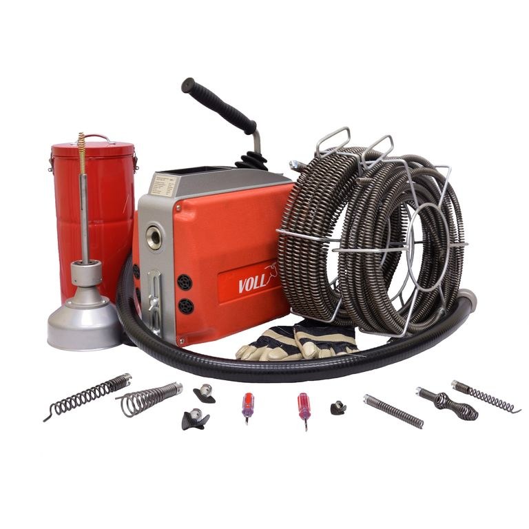 Прочистная машина для труб 20-150мм, 570Вт, с насадками, VOLL V-Clean 150