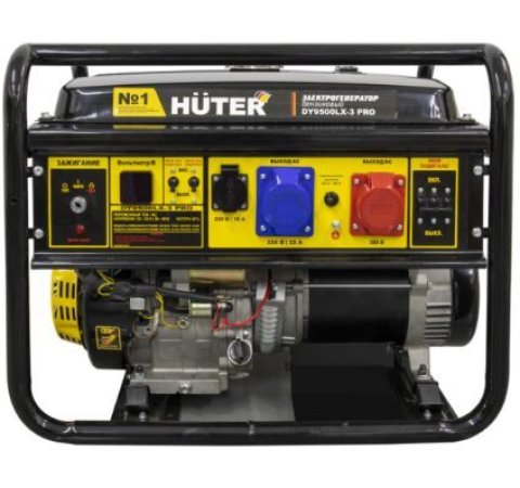 Генератор 6.8кВт (220 В)/ 7.8кВт (380В) бензиновый HUTER DY9500LX-3 PRO