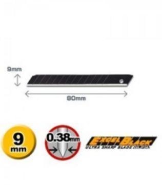 Лезвия BLACK MAX, 9х80х0,38мм, 13 сегментов, 50шт, OLFA OL-ABB-50B