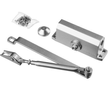 Доводчик для дверей до 80кг, цвет серебро, STAYER 37915-80
