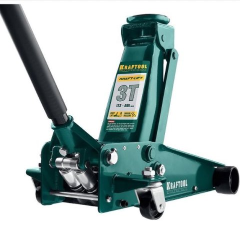 Домкрат подкатной 3т h=130-465мм, KRAFTOOL 43450-3