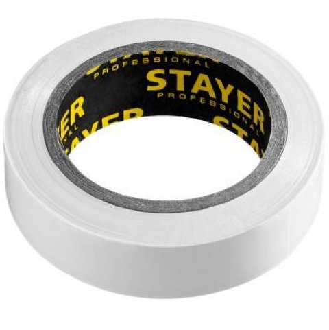 Изолента белая 10м 0,13х15мм, 5000 В, STAYER 12291-W