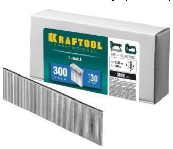Гвозди для нейлера 25мм тип 300, 5000шт, KRAFTOOL 31785-25