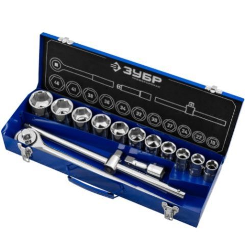 Торцовые головки 19-46мм, 3/4", 14 предметов, ЗУБР 27660-H14
