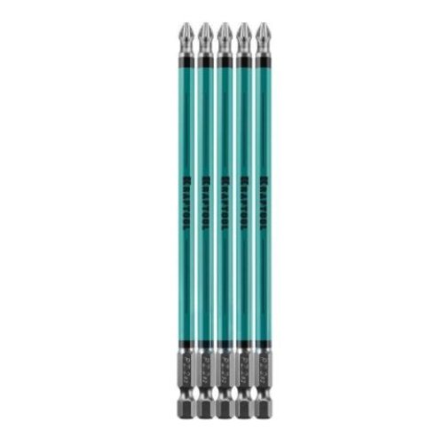 Биты PH2/150мм хвостовик E 1/4", 5шт, KRAFTOOL 26122-2-150-5